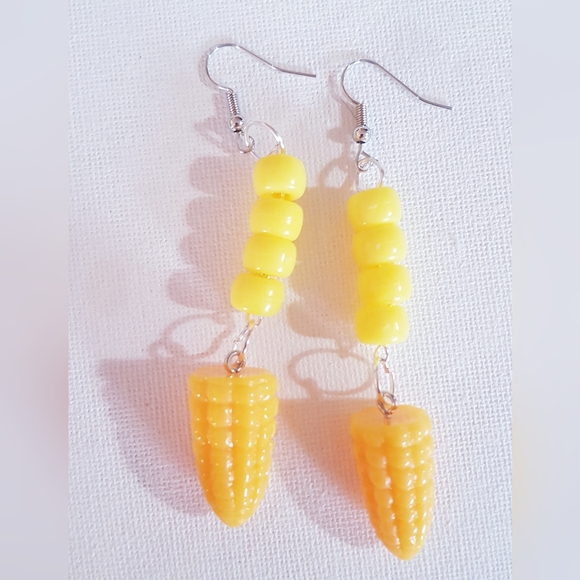 Me So Corny Corn Earrings Cob Nibblets Handmade Jewelry Hand Crafted NEW - Picture 8 of 9
